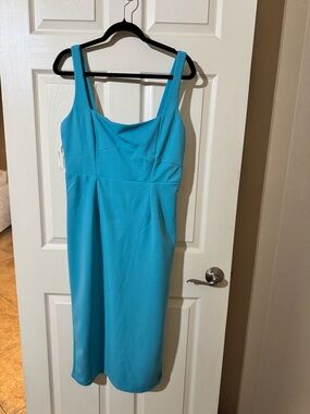 Lulu's Aqua Blue Midi Sheath Dress